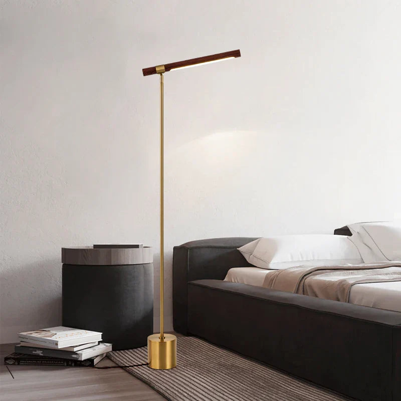 Wood LED Floor Lamp: Japanese Style Living Room Decor & Bedroom Office Light