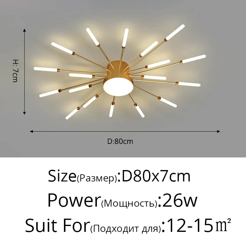 Modern Led Chandelier Fixture for Living Room Bedroom, Creative Ceiling Lamp