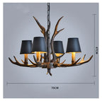 Antler Chandelier: Retro Resin Pendant Lamp for Living Room, Modern Rustic Lighting
