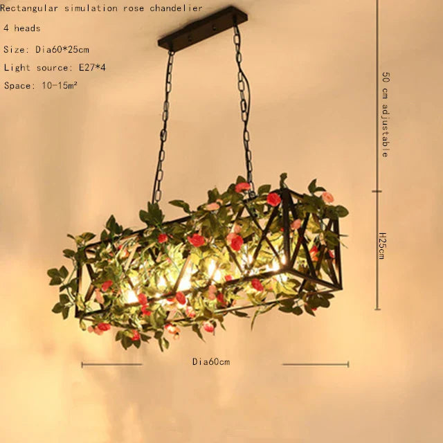 Rose Chandelier: Decorative Industrial Style Pendant Lamp for Music Restaurant