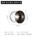 Nordic Glass Round Wall Lamp LED for Bedroom Aisle Stairs Entrance