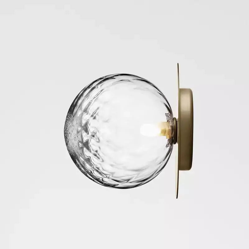 Nordic Glass Round Wall Lamp LED for Bedroom Aisle Stairs Entrance