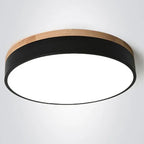 Modern Ultra-thin LED Ceiling Light Panel Solid Wood Surface Mount