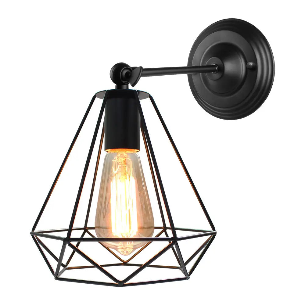 Vintage Industrial LED Cage Wall Light E27 Sconce Modern Indoor Lighting