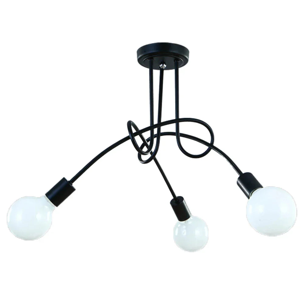 Modern Iron Ceiling Chandelier: 3/5 Sockets Lights for Living Room & Bedroom