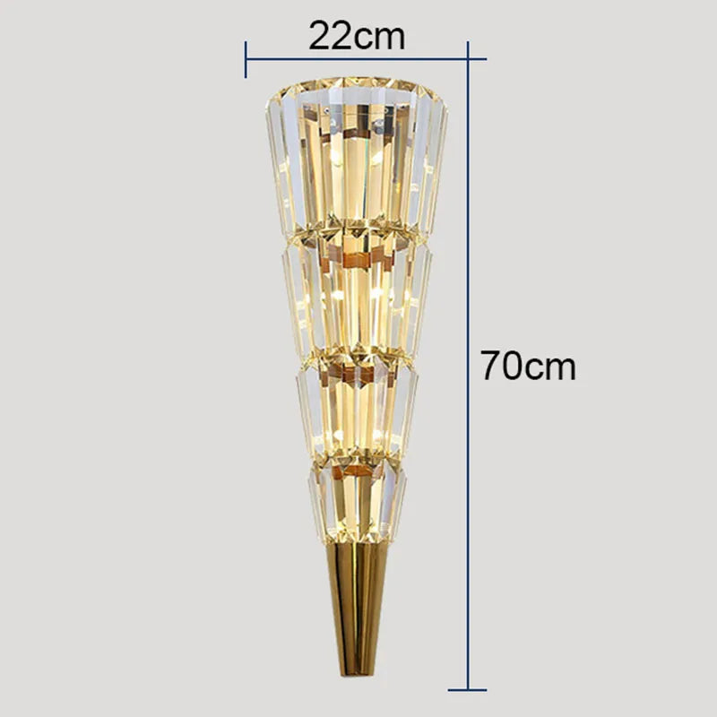 Crystal Torch Wall Lamp: Modern Light Luxury for Living Room, Bedroom, Study, Restaurant.