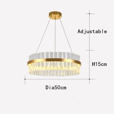 Crystal Chandelier LED Ring Lamp for Dining Room Center Living Restaurant Decor