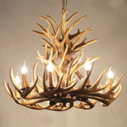 Antique Resin Antler Chandelier - Luxury Vintage Lighting Fixtures