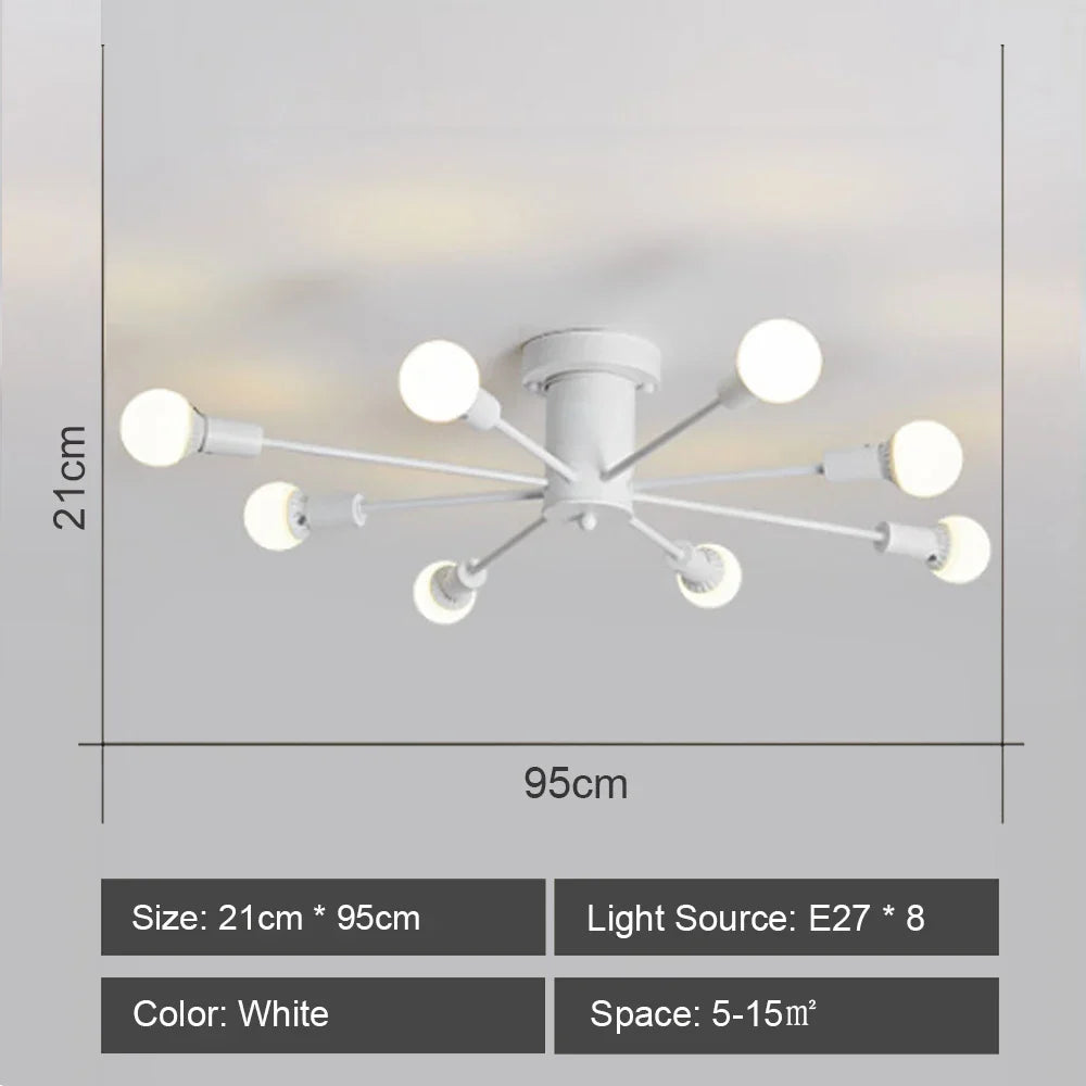 LED Metal Chandeliers for Living Room - Stylish Ceiling Light for Home Decor