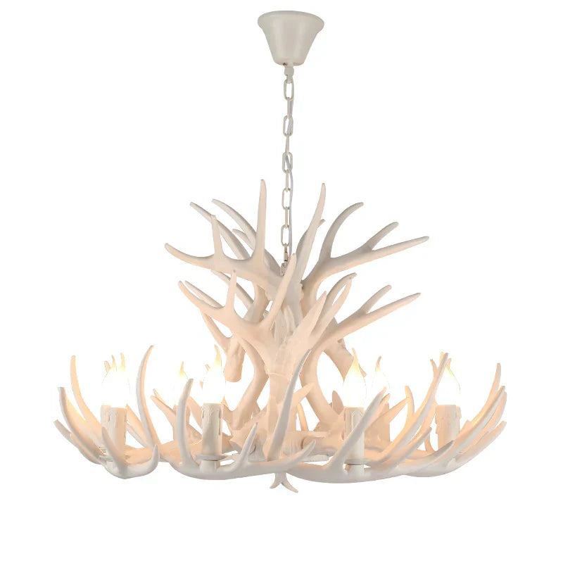 Antique Resin Antler Chandelier - Luxury Vintage Lighting Fixtures