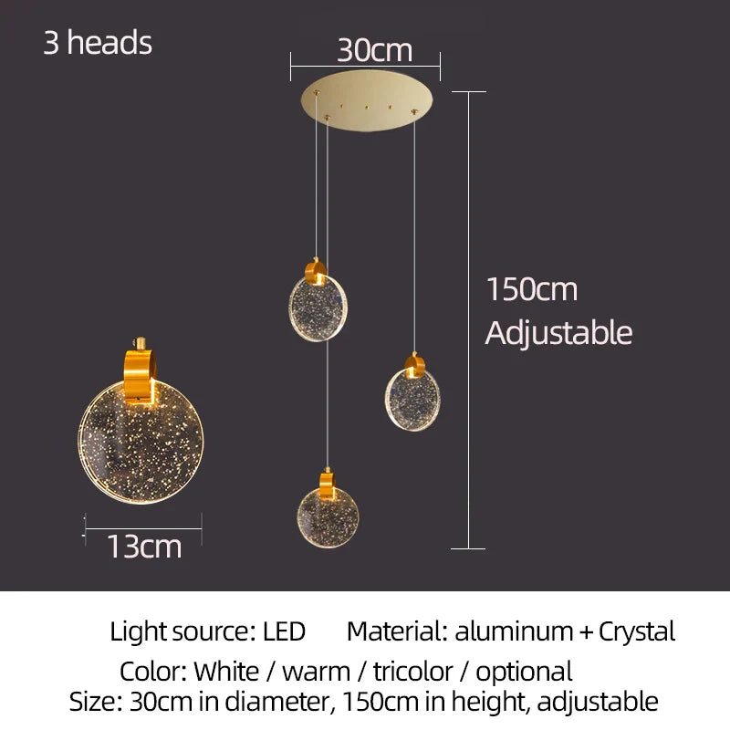 Attic Crystal Chandelier for Living Room Dining Room Stair Lamp