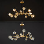 Modern Golden Crystal Chandelier for Living Room, Dining, Bedroom - Luxury Molecular Ceiling Pendant Lamp