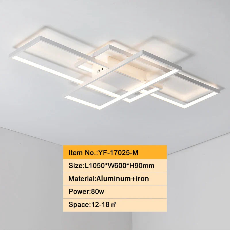 Modern Black/White LED Chandelier – Aluminum Ceiling Lighting for Living Room & Bedroom