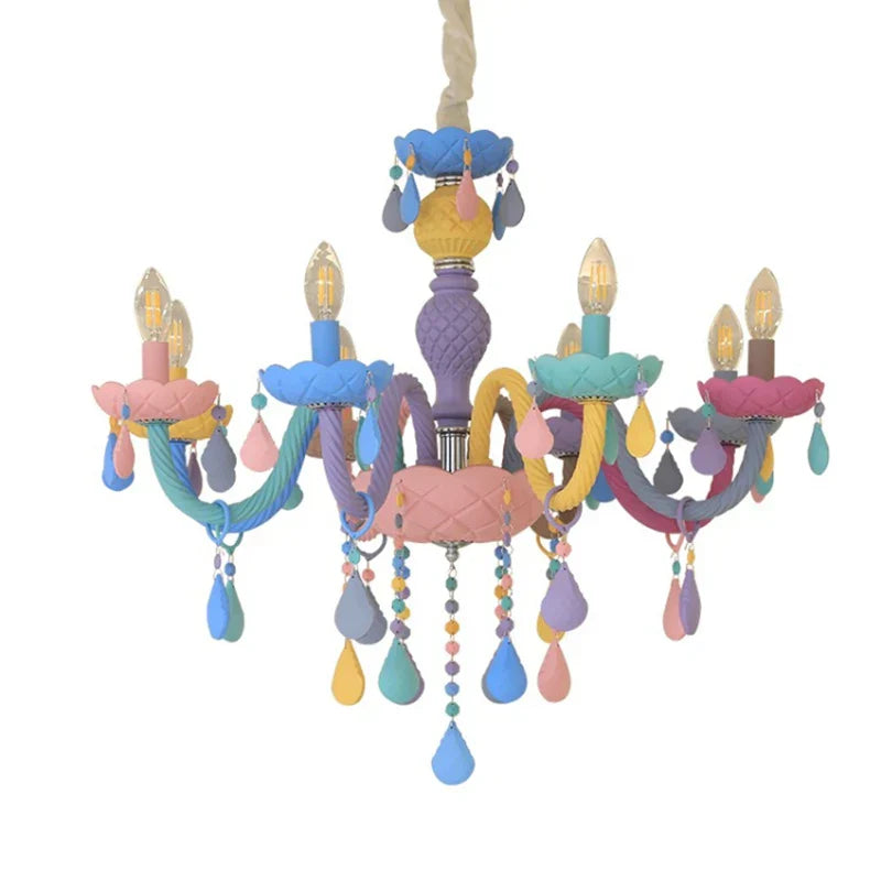 Rainbow Crystal Chandelier for Bedroom & Children's Room