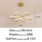 LED Ceiling Chandelier: Remote Control Modern Aluminum Bedroom Living Room Lamp