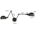 Double Swing Arm Wall Lights Bedside Sconce E27 Lighting Decor
