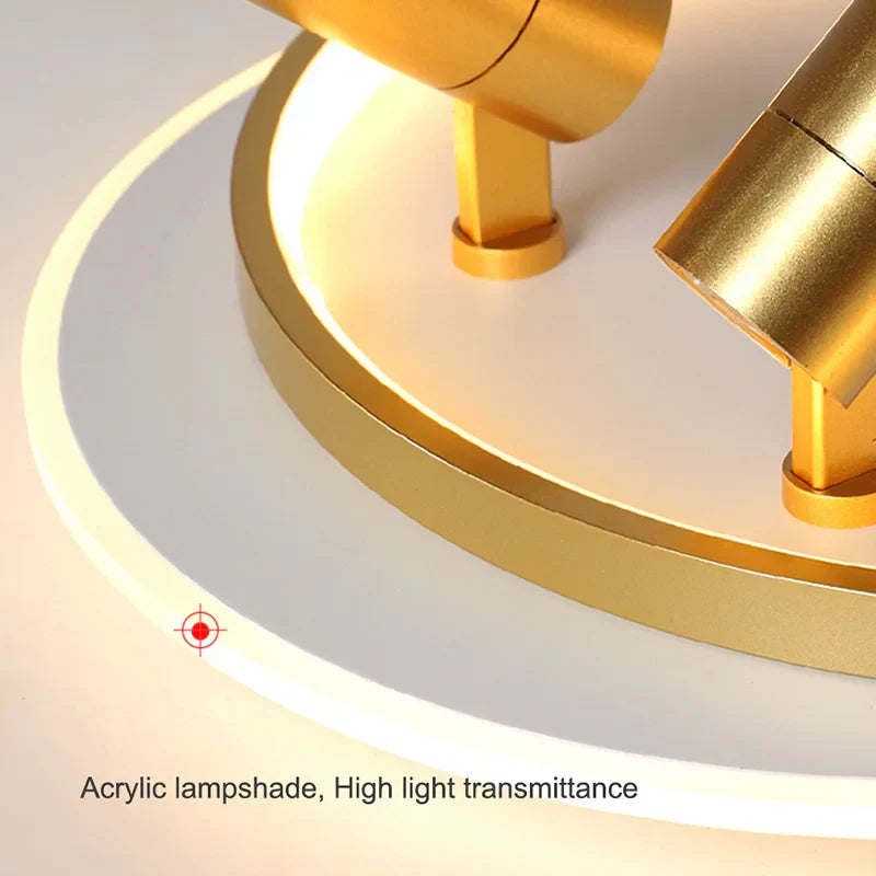 Dimmable LED Ceiling Lights with Remote Control, Modern Gold/Black Spotlights