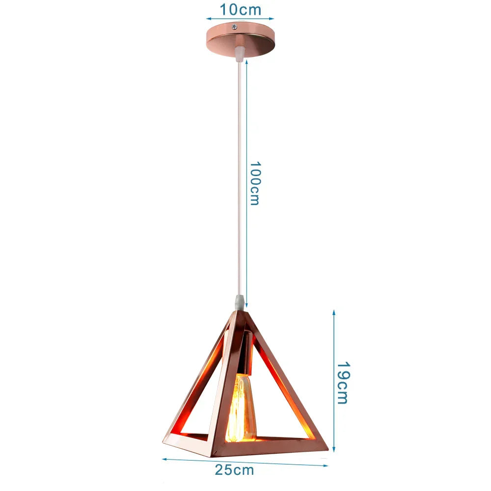 Rose Gold Industrial Iron Pendant Lights for Home Living Room Kitchen.