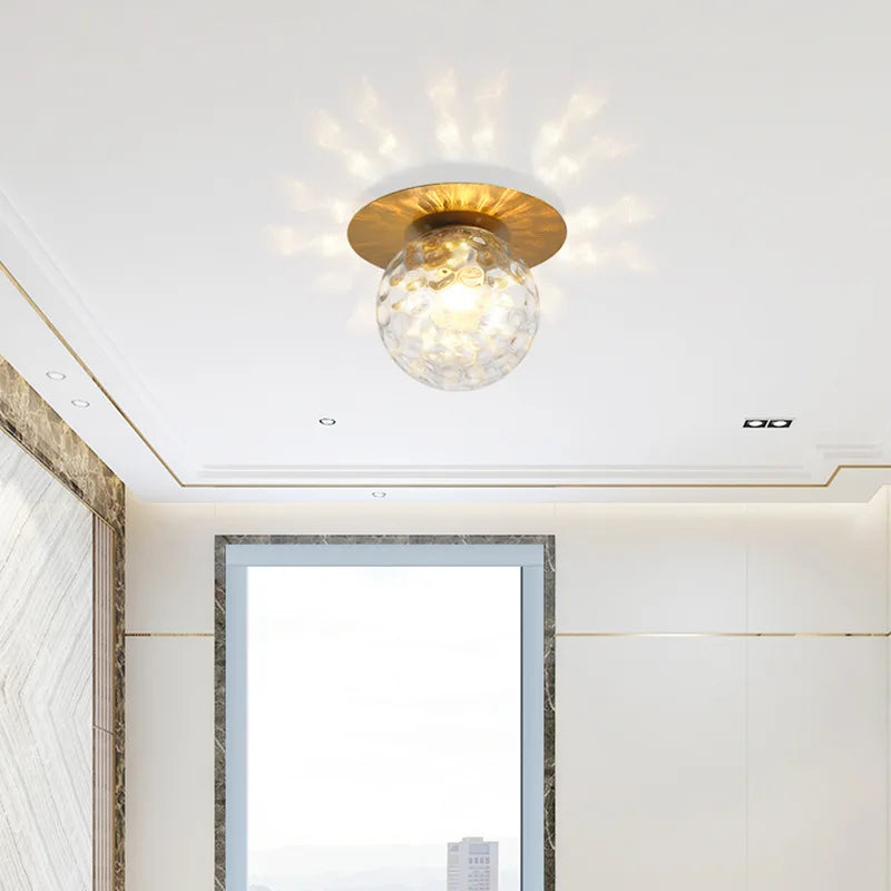 Glass Ball Ceiling Light Fixture for Bedroom Hallway Stairs - Home Lighting