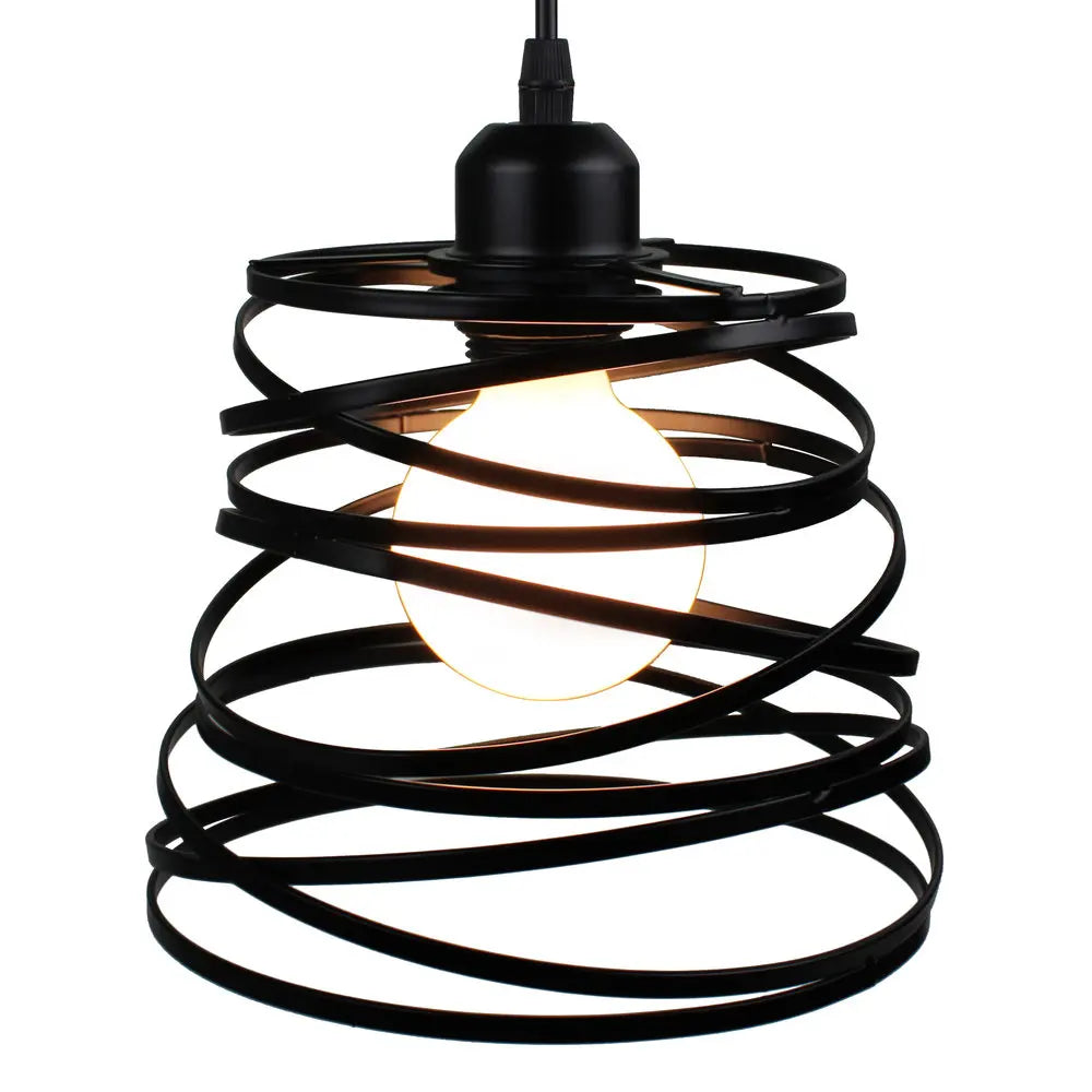 Swirl Iron Cage Pendant Light Industrial Vintage Loft Style Lamp