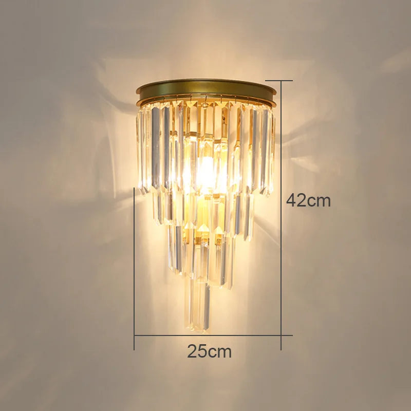Crystal Wall Lamp: Elegant Lighting for Living Room, Bedroom, and Staircase