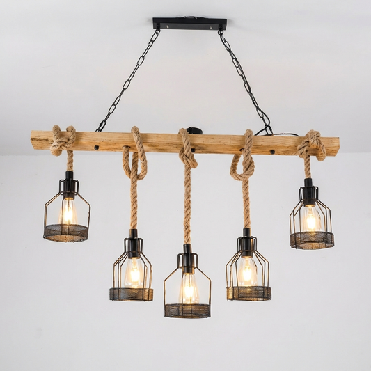 Hemp Rope Industrial Grenade Chandelier
