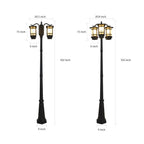 3 Lights Waterproof Black Modern Outdoor Post Lights Public Lighting