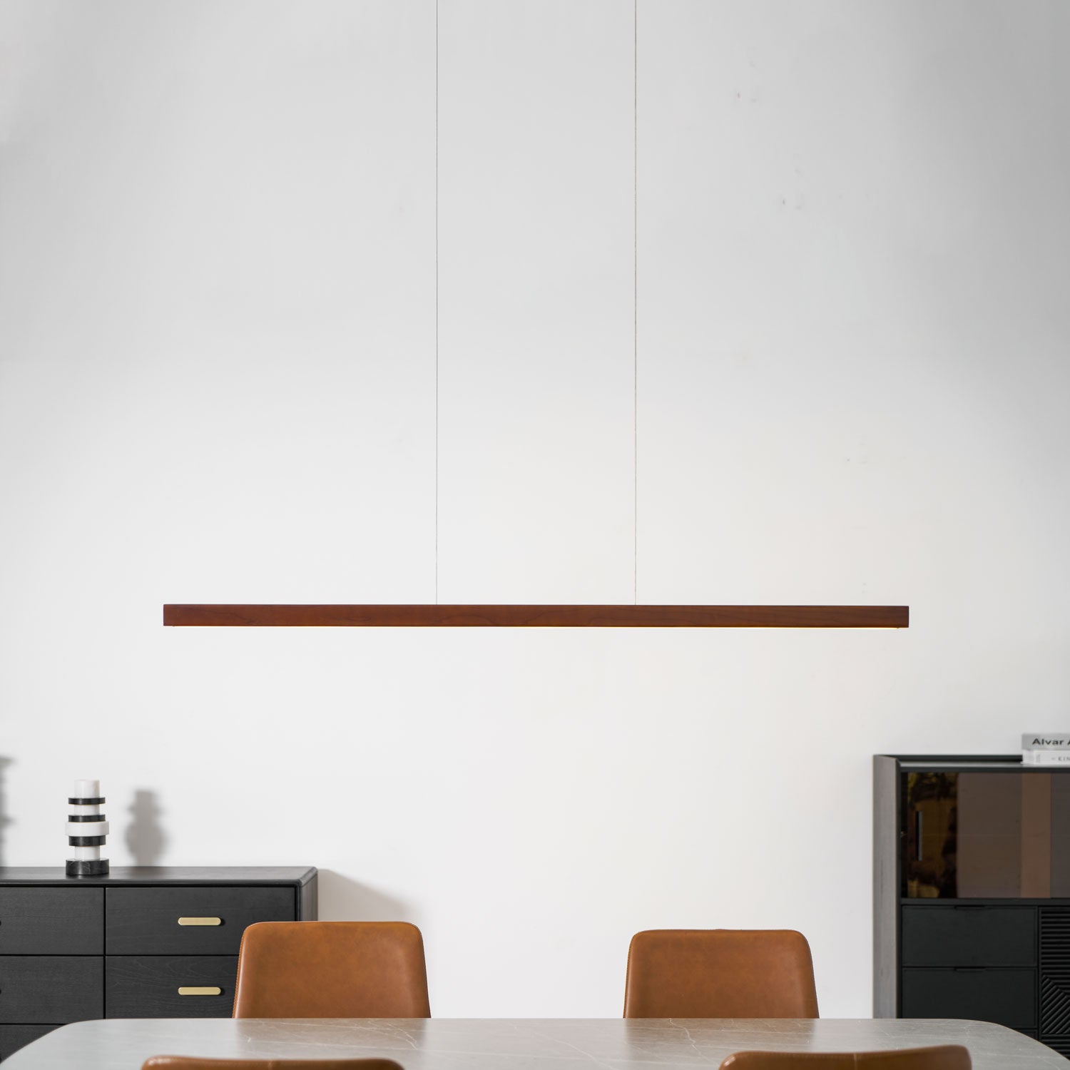Linear Wooden Pendant Light