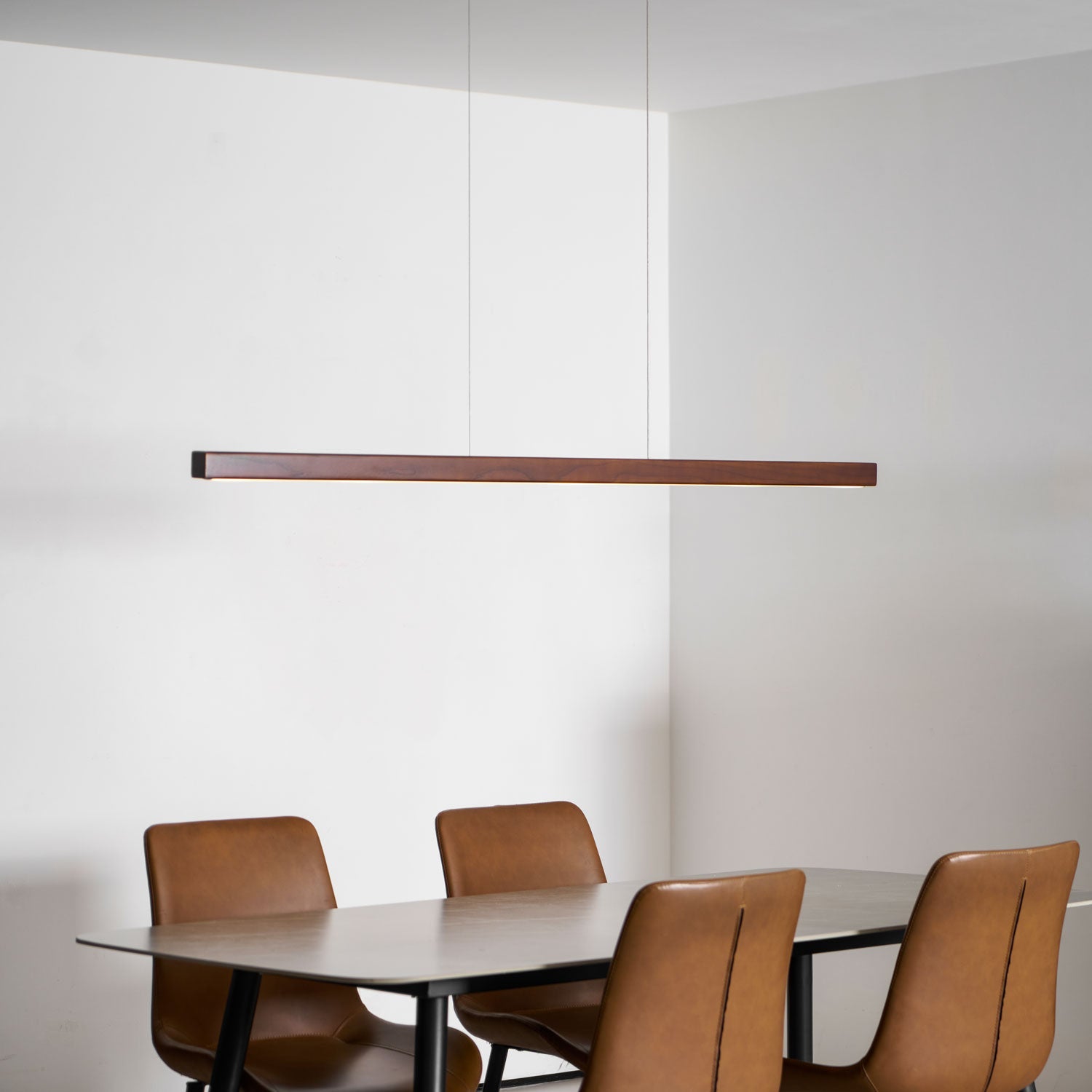 Linear Wooden Pendant Light