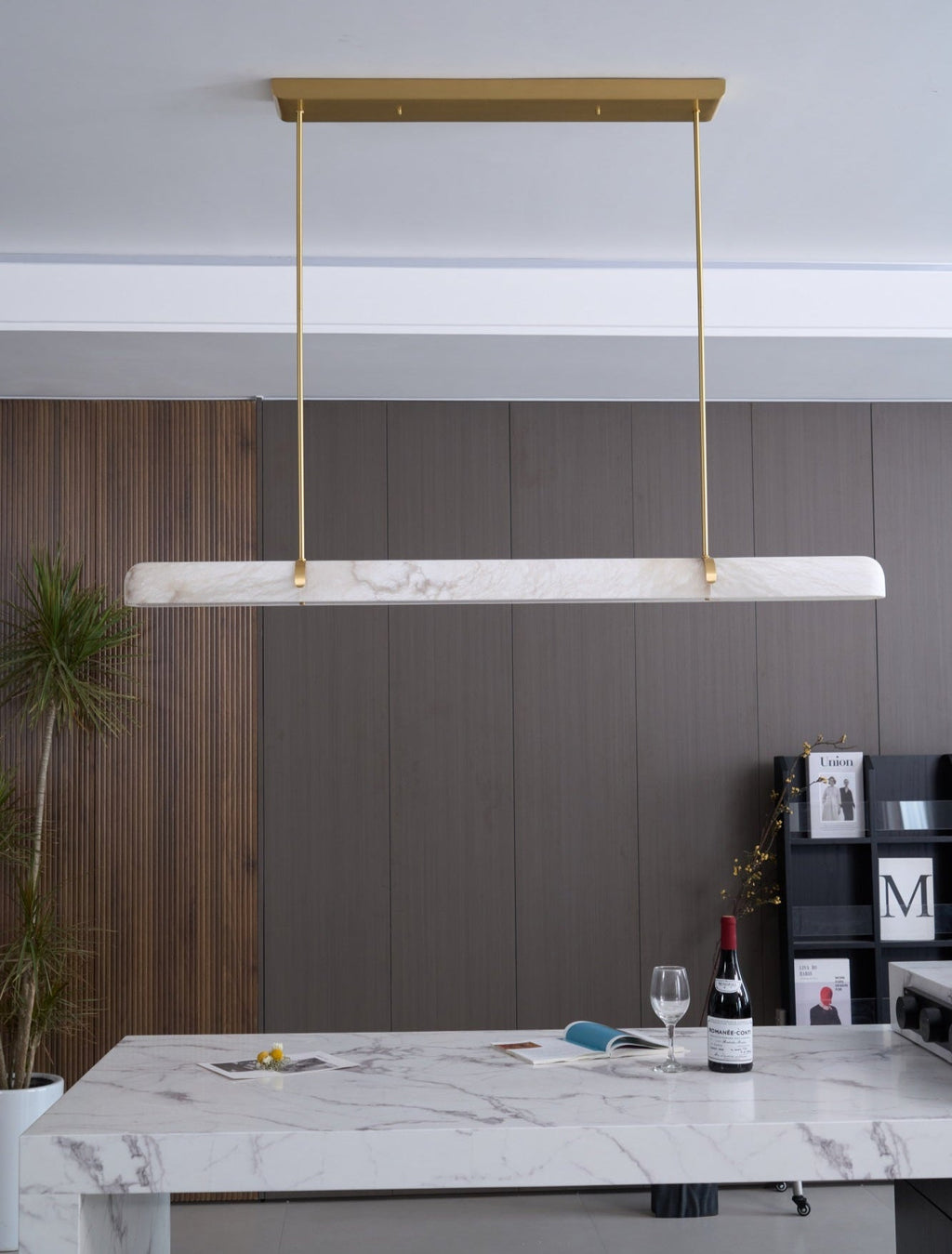 Linear Alabaster Chandelier