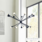 Lody Chandelier, 18-Light, 2-Tier, LED, Matte Black, Acrylic, 32"W (700LDY18B-LED930 70P9E58)