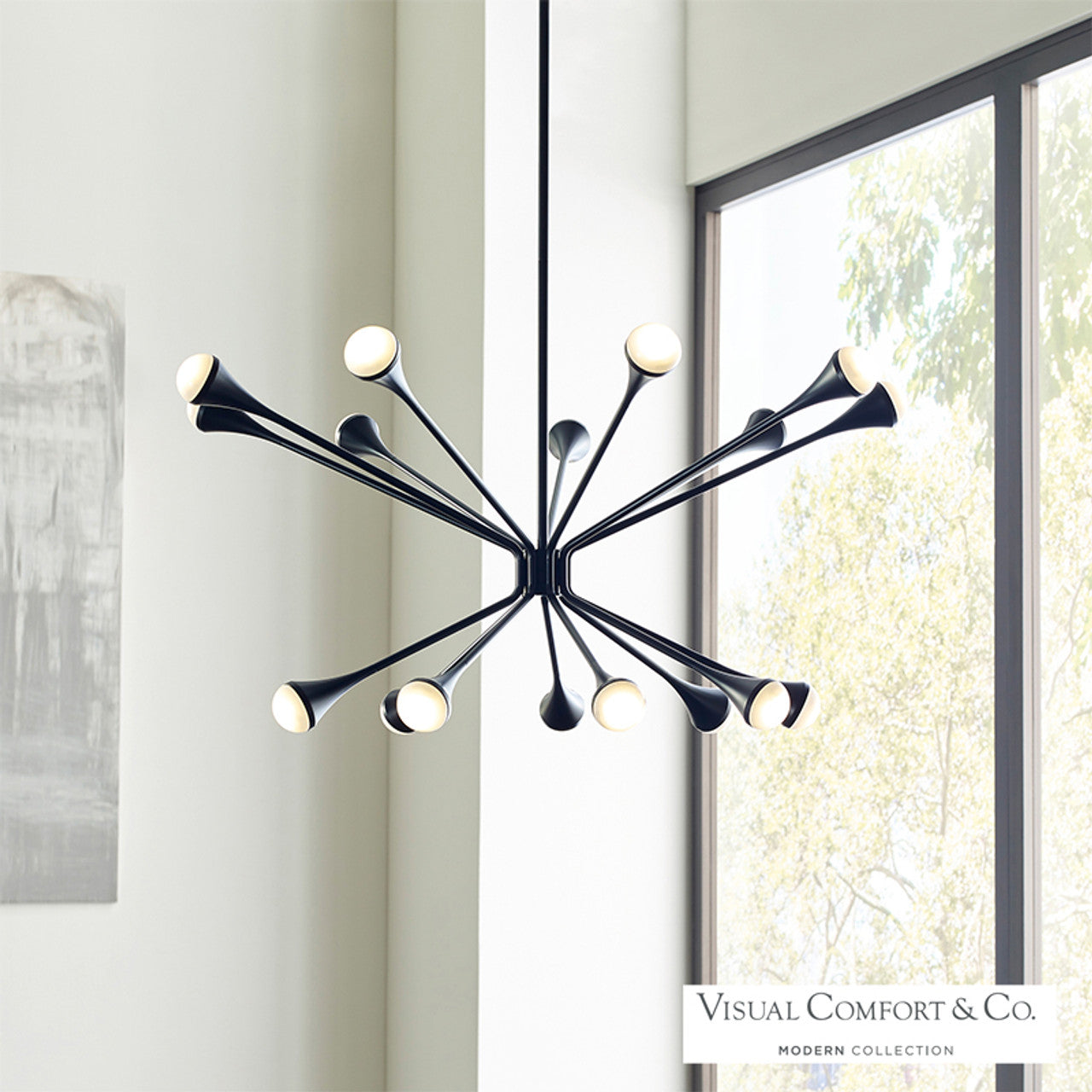 Lody Chandelier, 18-Light, 2-Tier, LED, Matte Black, Acrylic, 32"W (700LDY18B-LED930 70P9E58)