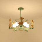 Lovely Deer Wooden Chandelier