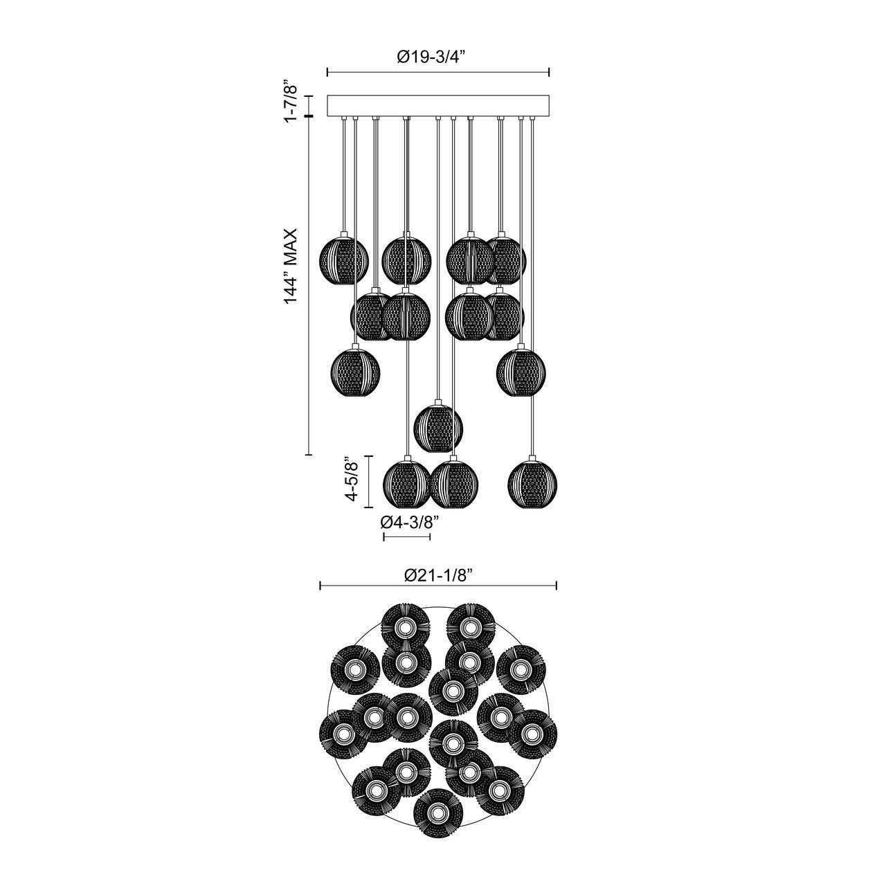 Lattice 4 Light Pendant