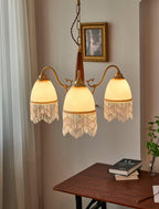 Mesh Tassel Glass Chandelier