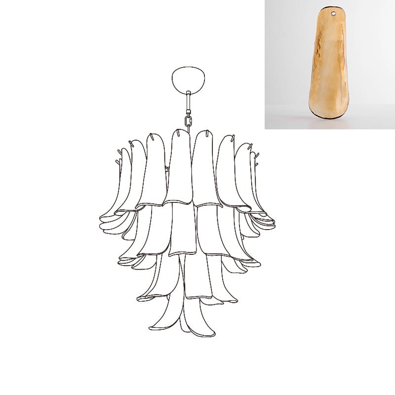 Murano Glass Petals Chandelier