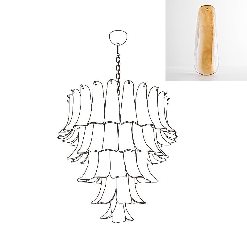 Murano Glass Petals Chandelier
