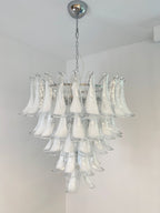 Murano White Glass Petals Chandelier