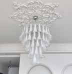 Murano White Glass Petals Chandelier