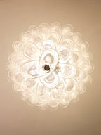 Murano White Glass Petals Chandelier