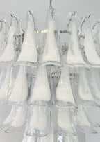 Murano White Glass Petals Chandelier