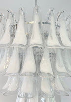 Murano White Glass Petals Chandelier