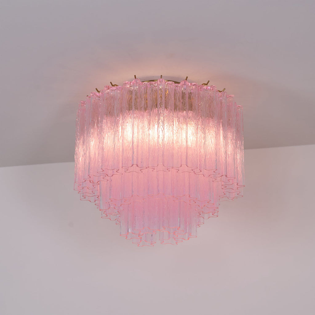 Murano Pink Glass Ceiling Light