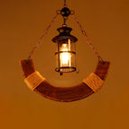 Nautical Industrial Style Wooden Chandelier