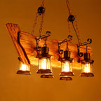 Nautical Industrial Style Wooden Chandelier