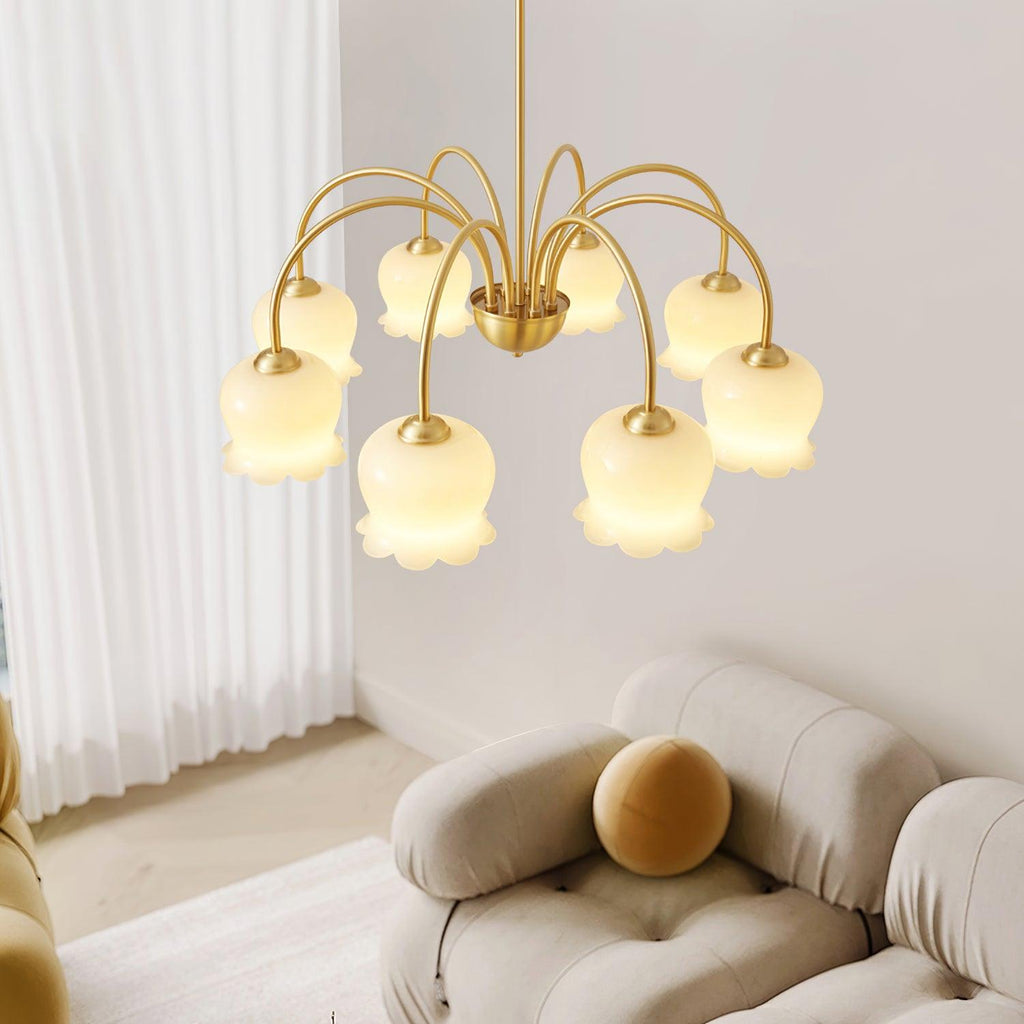 Orchids Brass Chandelier