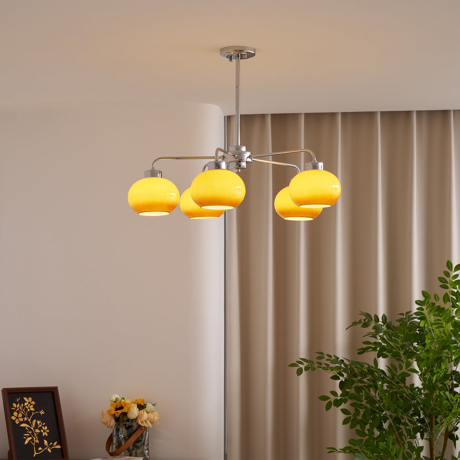 Oval Persimmon Chandelier