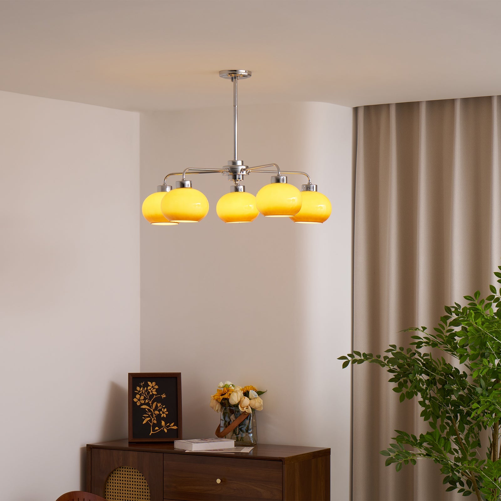 Oval Persimmon Chandelier