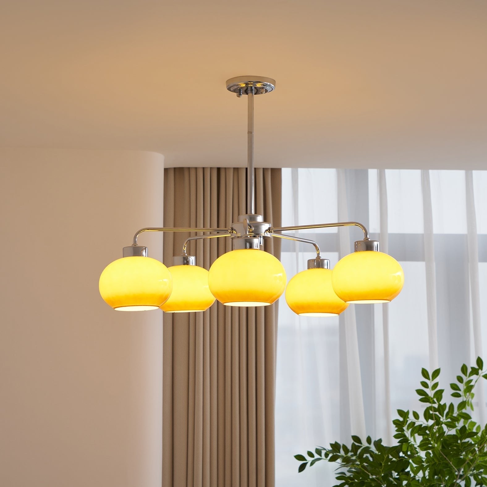 Oval Persimmon Chandelier