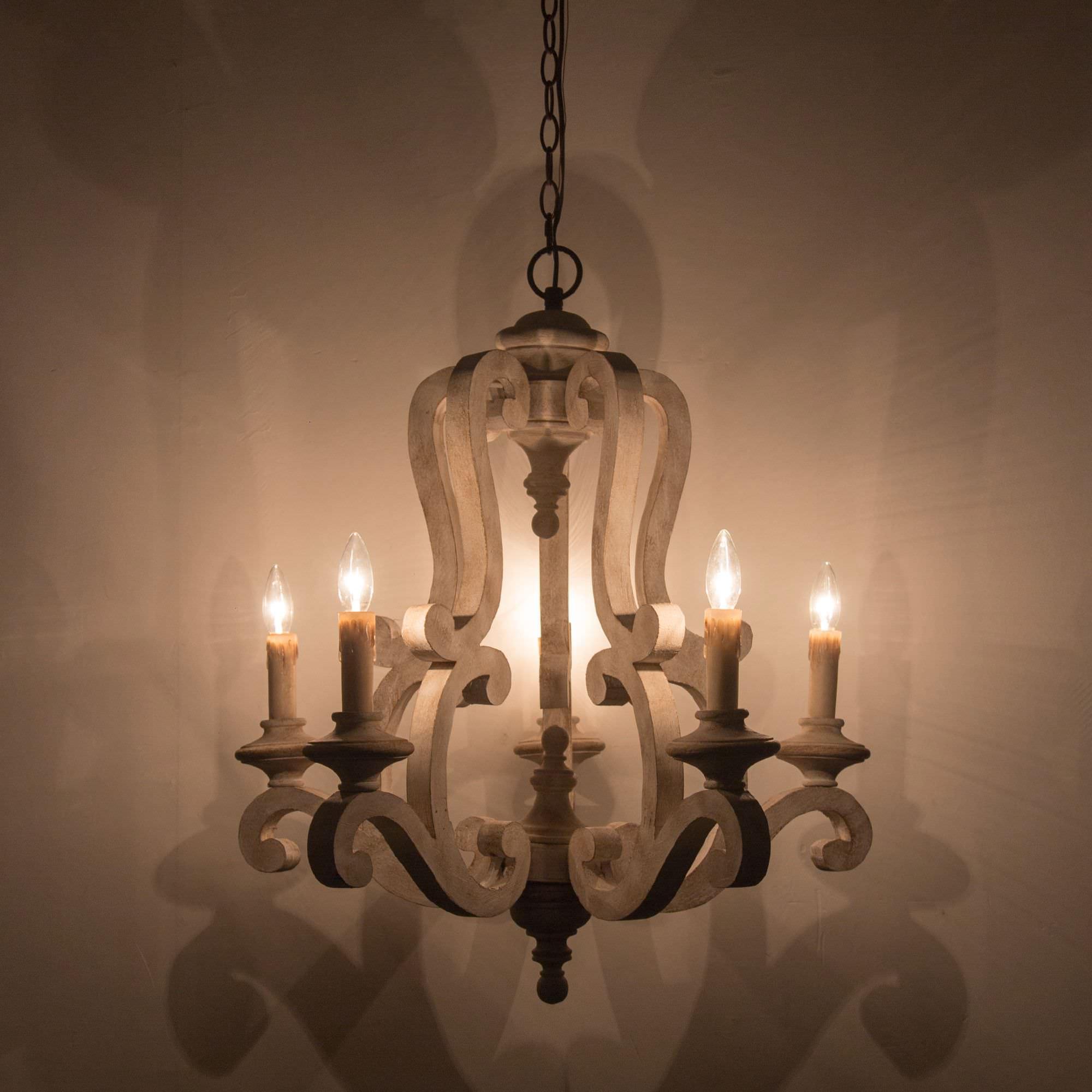 Parrotuncle Wooden Candle Chandelier